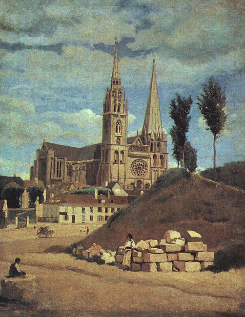  Jean Baptiste Camille  Corot Chartres Cathedral china oil painting image
